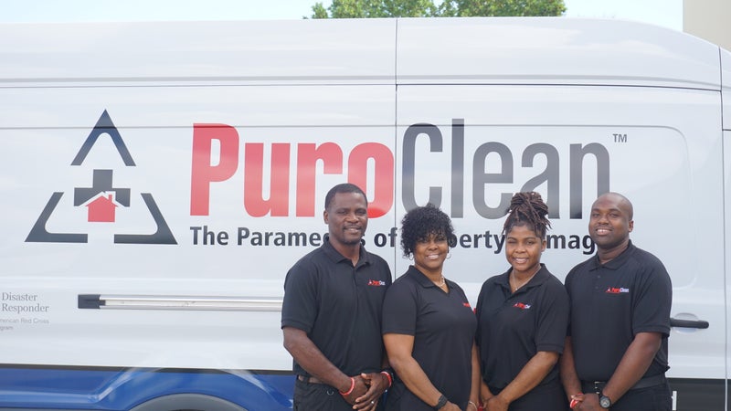 PuroClean employee coming home to family